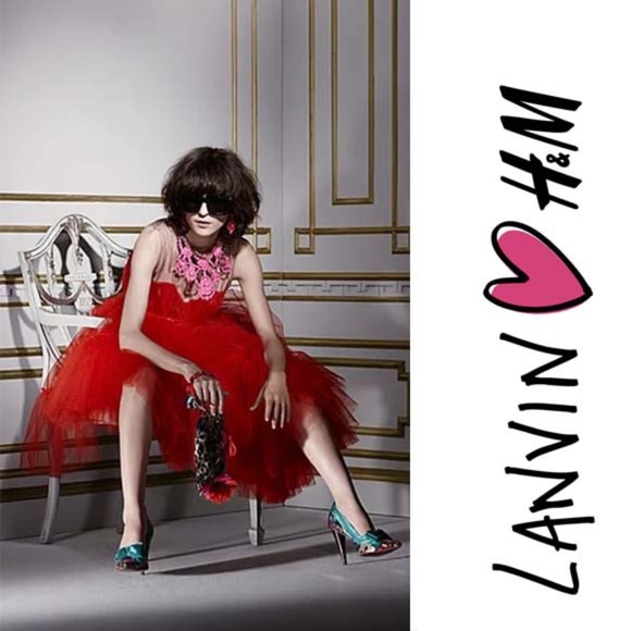 LANVIN x H&M GREEN FLORAL PUMP SATIN BOW - Picture 3 of 10